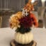 Pumpkin with fall flowers and table #